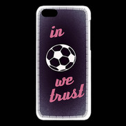 Coque iPhone 5C In Soccer We trust Rouge ZG
