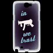 Coque Samsung Galaxy Note 2 In Uzi We trust Bleu ZG