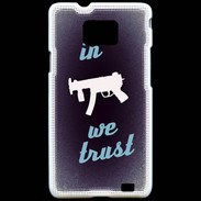Coque Samsung Galaxy S2 In Uzi We trust Bleu ZG