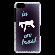 Coque Blackberry Z10 In Uzi We trust Bleu ZG