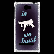 Coque HTC Windows Phone 8S In Uzi We trust Bleu ZG