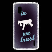 Coque LG Nexus 4 In Uzi We trust Bleu ZG