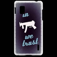 Coque LG Optimus G In Uzi We trust Bleu ZG