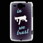 Coque HTC Wildfire G8 In Uzi We trust Bleu ZG