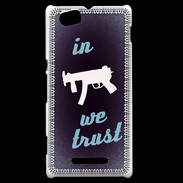 Coque Sony Xperia M In Uzi We trust Bleu ZG