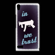 Coque Huawei Ascend P6 In Uzi We trust Bleu ZG