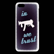 Coque iPhone 5C In Uzi We trust Bleu ZG