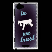 Coque Sony Xperia L In Uzi We trust Bleu ZG