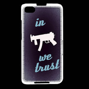 Coque Blackberry Z30 In Uzi We trust Bleu ZG
