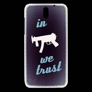 Coque HTC Desire 610 In Uzi We trust Bleu ZG