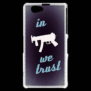 Coque Sony Xperia Z1 Compact In Uzi We trust Bleu ZG