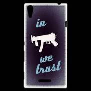 Coque Sony Xperia T3 In Uzi We trust Bleu ZG
