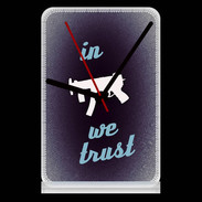 Pendule de bureau In Uzi We trust Bleu ZG