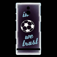 Coque Sony Xperia P In Soccer We trust Bleu ZG