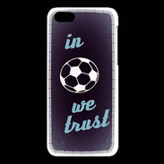 Coque iPhone 5C In Soccer We trust Bleu ZG