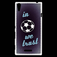 Coque Sony Xperia T3 In Soccer We trust Bleu ZG
