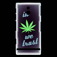Coque Sony Xperia P In Weed We trust Vert ZG