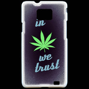 Coque Samsung Galaxy S2 In Weed We trust Vert ZG