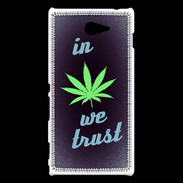 Coque Sony Xperia M2 In Weed We trust Vert ZG