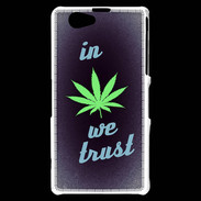Coque Sony Xperia Z1 Compact In Weed We trust Vert ZG