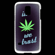 Coque Samsung Galaxy S5 Mini In Weed We trust Vert ZG