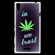 Coque Sony Xperia T3 In Weed We trust Vert ZG