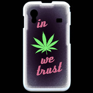 Coque Samsung ACE S5830 In Weed We trust Rouge ZG