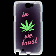 Coque Samsung Galaxy Note 2 In Weed We trust Rouge ZG