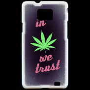 Coque Samsung Galaxy S2 In Weed We trust Rouge ZG