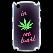 Coque Blackberry 8520 In Weed We trust Rouge ZG
