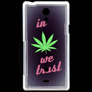 Coque Sony Xperia T In Weed We trust Rouge ZG