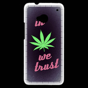 Coque HTC One In Weed We trust Rouge ZG