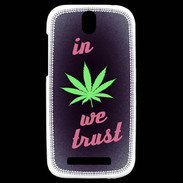 Coque HTC One SV In Weed We trust Rouge ZG