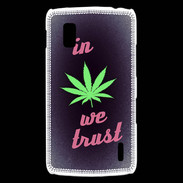 Coque LG Nexus 4 In Weed We trust Rouge ZG