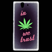 Coque Sony Xperia Z In Weed We trust Rouge ZG