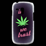 Coque Samsung Galaxy S3 Mini In Weed We trust Rouge ZG