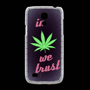 Coque Samsung Galaxy S4mini In Weed We trust Rouge ZG