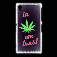 Coque Sony Xpéria Z1 In Weed We trust Rouge ZG
