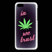 Coque iPhone 5C In Weed We trust Rouge ZG