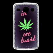 Coque Samsung Galaxy Core In Weed We trust Rouge ZG
