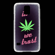 Coque Samsung Galaxy S5 In Weed We trust Rouge ZG