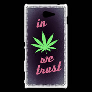 Coque Sony Xperia M2 In Weed We trust Rouge ZG