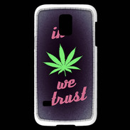 Coque Samsung Galaxy S5 Mini In Weed We trust Rouge ZG