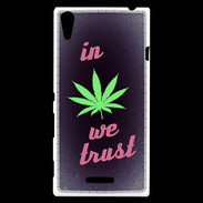Coque Sony Xperia T3 In Weed We trust Rouge ZG