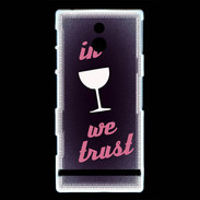 Coque Sony Xperia P In Wine We trust Rouge ZG