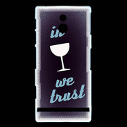 Coque Sony Xperia P In Wine We trust Bleu ZG