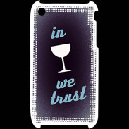 Coque iPhone 3G / 3GS In Wine We trust Bleu ZG