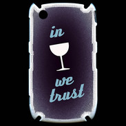 Coque Blackberry 8520 In Wine We trust Bleu ZG