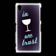 Coque Sony Xpéria Z1 In Wine We trust Bleu ZG