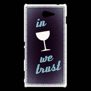 Coque Sony Xperia M2 In Wine We trust Bleu ZG